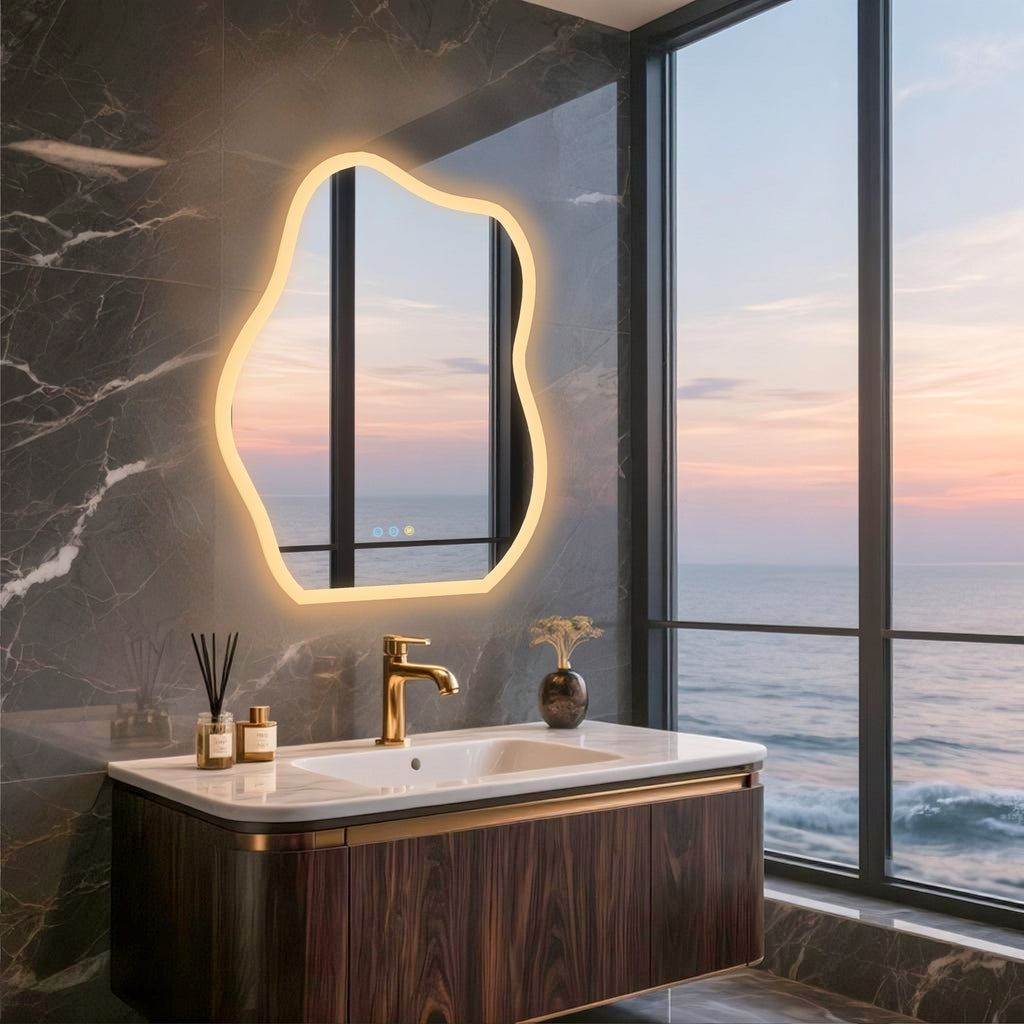 Miroir mural LED en forme de nuage