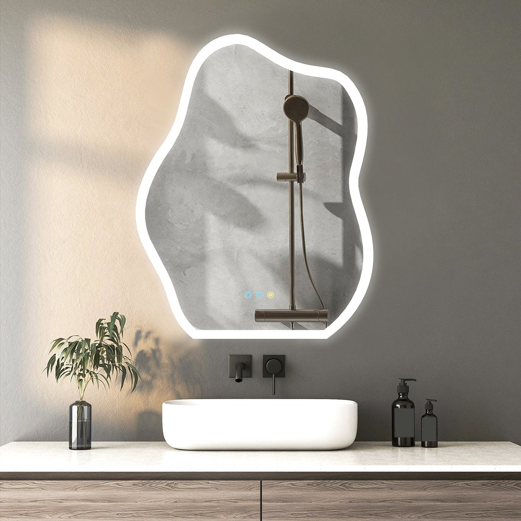 Miroir mural LED en forme de nuage
