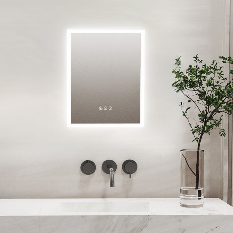 Miroir mural carré LED avec mémoire et anti-buée