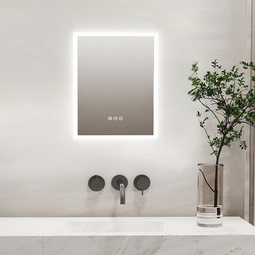 Miroir mural carré LED avec mémoire et anti-buée